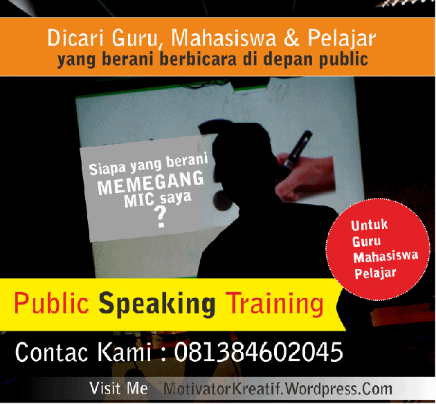 Poster Iklan Public Speaking Motivator Pendidikan