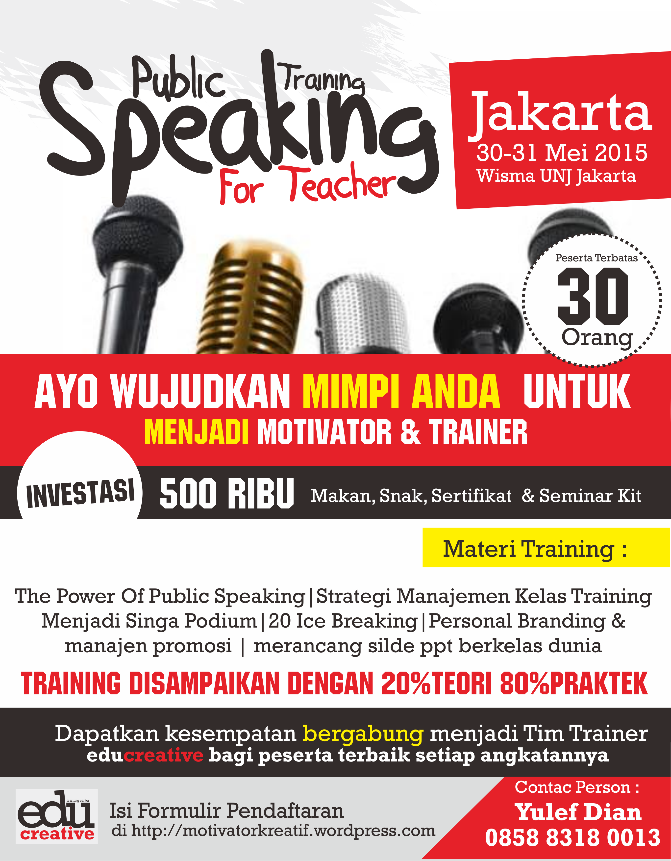 Yuk Ikut Acara Public Speaking For Teacher Jakarta 